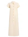 Khaite Effy Silk And Cotton-blend Organza Midi Shirt Dress