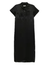Khaite Effy Silk And Cotton-blend Organza Midi Shirt Dress In Black