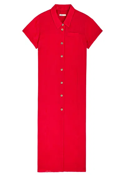 Khaite Effy Semi-sheer Silk-chiffon Maxi Shirt Dress