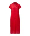 Khaite Effy Silk And Cotton Organza Maxi Dress In Red