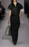 Khaite Effy Silk-cotton Organza Maxi Shirt Dress In Black