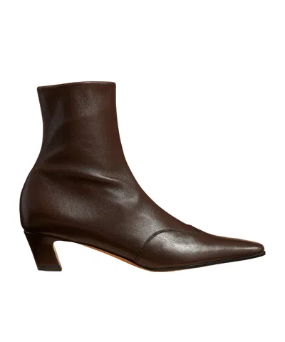 Khaite Elastic Ankle Boots In Brown