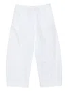 Khaite Elastic-waist Cotton Trousers In White