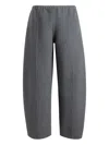 Khaite Elastic-waist Panelled Trousers In Gray