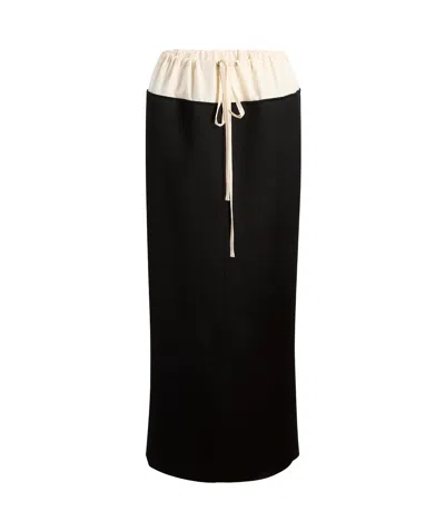 Khaite Elastic Waist Skirt In Black