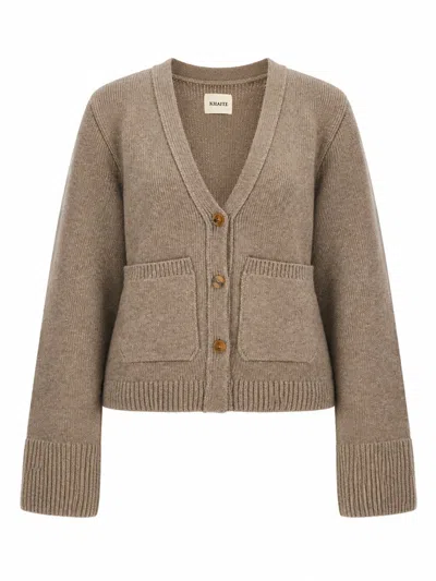 Khaite Elegant Cardigan With V-neck Design In Brown