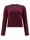 Khaite Ribbed Crew Neck Knitwear With Long Sleeves In Purple