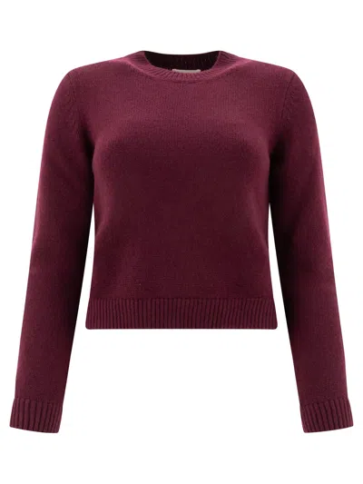 Khaite Ribbed Crew Neck Knitwear With Long Sleeves In Purple