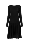 Khaite Scoop-back Virgin-wool Midi Dress In Black