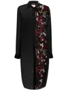 Khaite Gloria Long Sleeve Silk Chiffon Shirtdress In Black