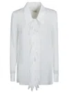 Khaite Luka Button-front Top With Ruffle Detail In White