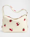 Khaite Small Elena Floral-embroidered Leather Shoulder Bag