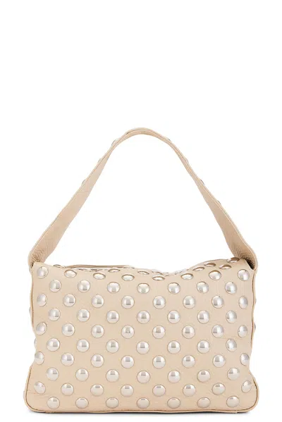 Khaite Elena Silver Stud Shoulder Bag In Dark Ivory