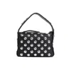Khaite Elena Small Studded Textured-leather Shoulder Bag In Black