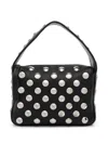 Khaite Elena Small Studded Textured-leather Shoulder Bag In Black