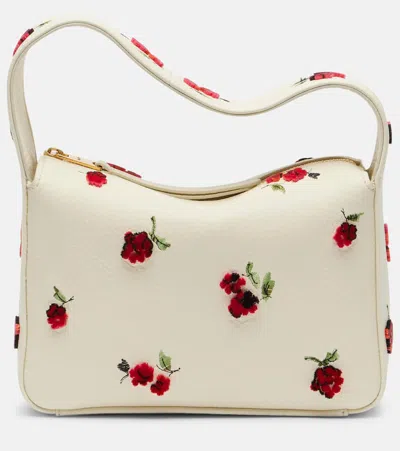 Khaite Elena Small Leather Shoulder Bag In White