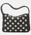 Khaite Elena Small Studded Leather Shoulder Bag In Black