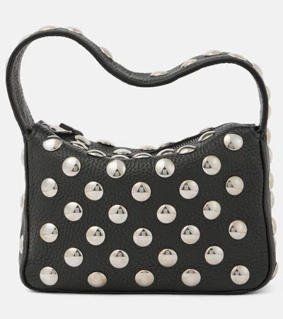 Khaite Elena Small Studded Leather Shoulder Bag In Black