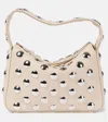 Khaite Elena Small Studded Textured-leather Shoulder Bag In Black