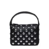Khaite Elena Small Studded Textured-leather Shoulder Bag In Red