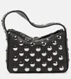 Khaite Elena Small Studded Textured-leather Shoulder Bag In Black
