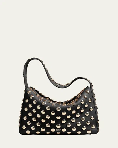 KHAITE ELENA STUDDED LEATHER SHOULDER BAG