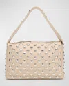 Khaite Elena Studded Leather Shoulder Bag In Dark Ivory