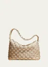 Khaite Elena Studded Leather Shoulder Bag In Dark Ivory