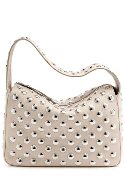 Khaite Elena Studded Leather Shoulder Bag In Ivory