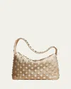Khaite Elena Studded Leather Shoulder Bag In White