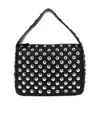 Khaite Elena Small Studded Textured-leather Shoulder Bag In Black