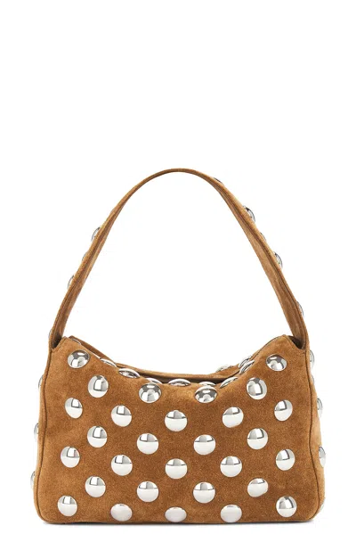 Khaite Elena Suede Small Studded Bag In 737 Mud