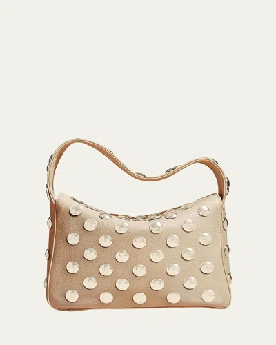 Khaite Elena Zip Leather Shoulder Bag In Dark Ivory