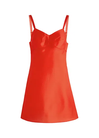 Khaite Eli Silk-organza Mini Dress In Red