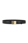 Khaite Elio 30mm Belt In Black Embossed Croc & Antique Gold