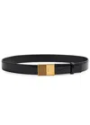 Khaite Elio Crocodile-effect Patent Leather Belt In Black
