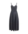 Khaite Elio Pleated Knit Merino Wool Midi Dress In Black