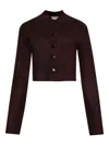 Khaite Ello Brushed Silk And Cashmere-blend Cardigan In Burgundy