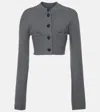 Khaite Ello Cropped Wool-blend Jacket In Grey
