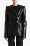 Khaite Button Lambskin Jacket In Black