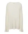 Khaite Davet Open-knit Silk And Cotton-blend Sweater In White