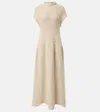 Khaite Ema Hemp And Silk Maxi Dress In Tan