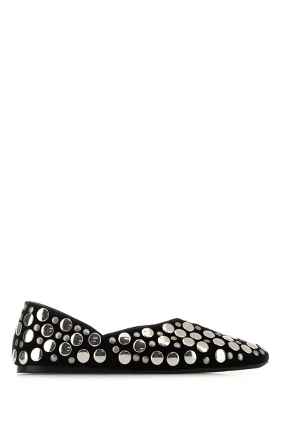 Khaite Jane Stud-embellished Leather Ballet Flats In Black
