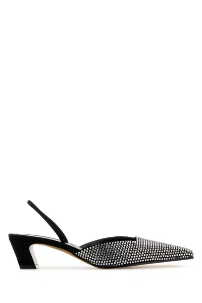 KHAITE EMBELLISHED SUEDE ROOSEVELT PUMPS