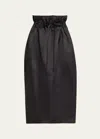 Khaite Ember Silk Gazar Midi Skirt In Black