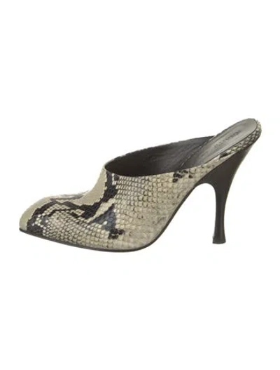 Pre-owned Khaite Embossed Leather Animal Print Mules In Multicolor