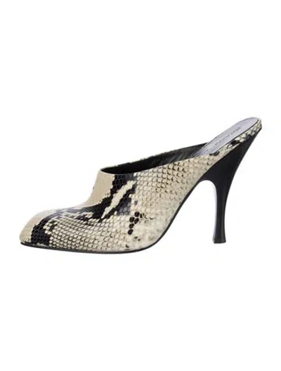 Pre-owned Khaite Embossed Leather Animal Print Mules In Neutral