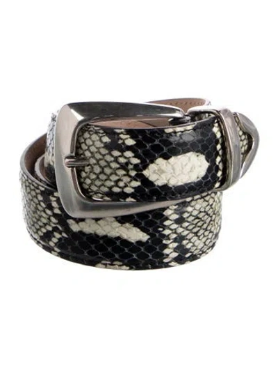 Pre-owned Khaite Embossed Leather Belt In Black