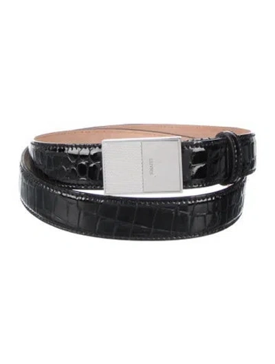 Pre-owned Khaite Embossed Leather Belt In Black