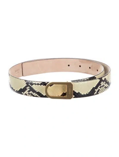 Pre-owned Khaite Embossed Leather Belt In Black